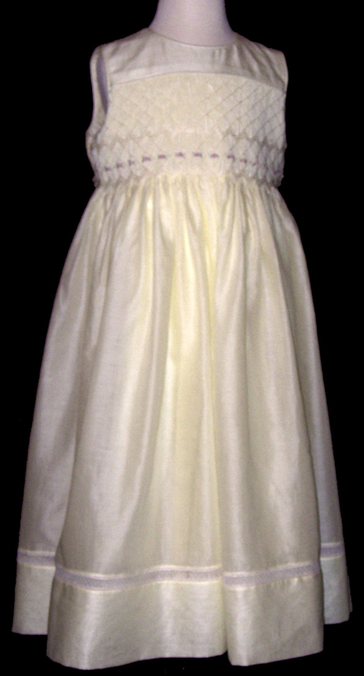Hand Smocked Whole Bodice High Yoke Dress - Norma_ FREE Shipping Sz 1 to 9