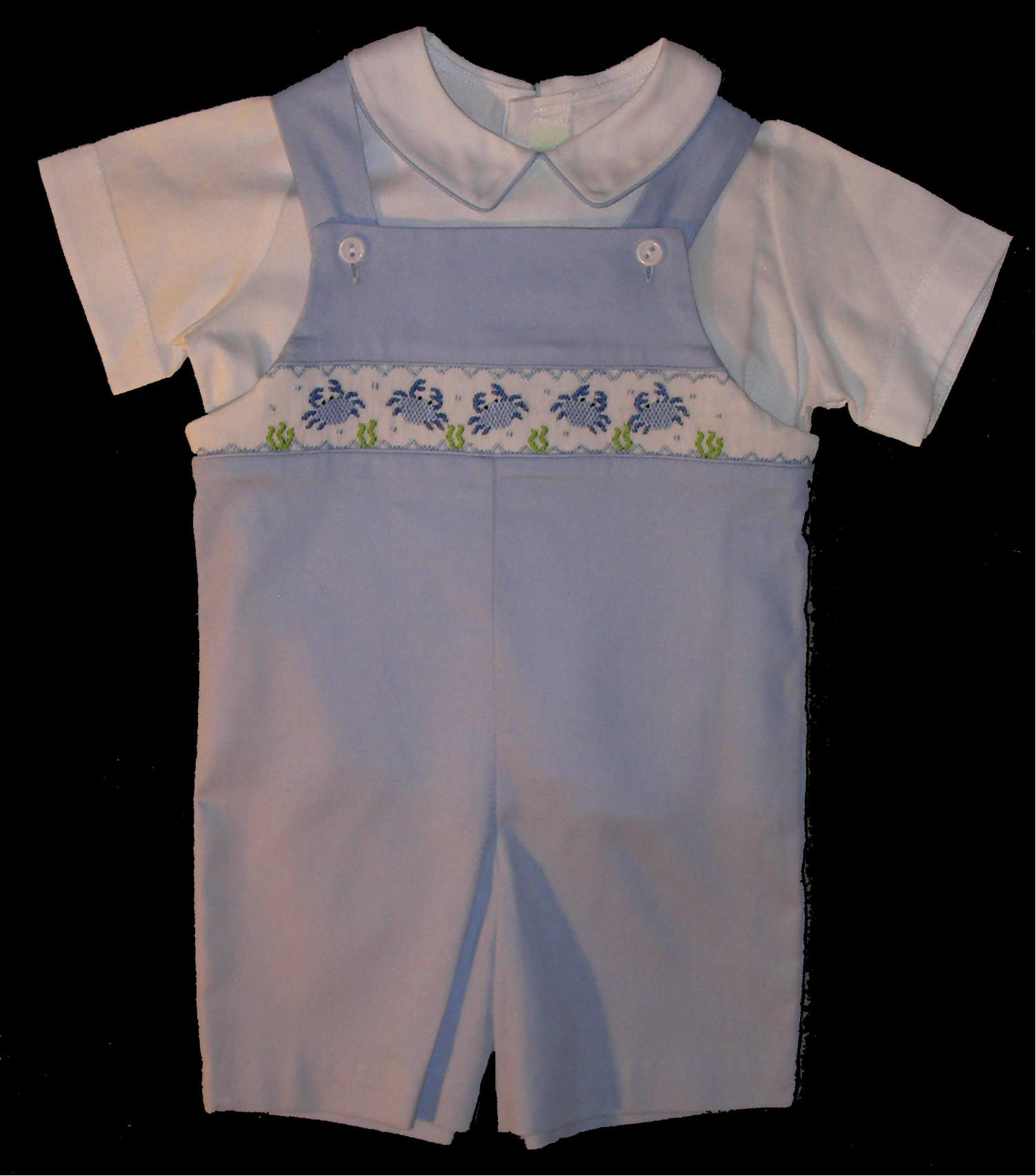 Crab Boys Blue Shortall - Romper - Shirt - Set _ Temporarily out of stack FREE Shipping
