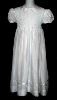 Hand Smocked Whole Bodice highlighted with white glass beads High Yoke White Silk Dress - Florence_ FREE Shipping Sz 1 to 10