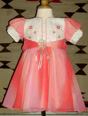 Size 1 bodice and skirt pink variegated dress with gathered skirt .FREE Shipping SOLD OUT