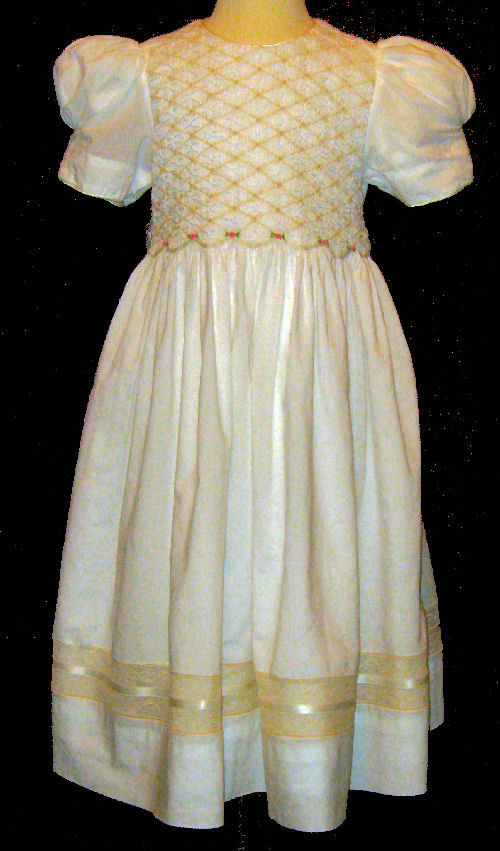 Hand Smocked Dress – First Eucharist (formerly Communion)– Donna _ FREE Shipping Sz 6 to 14