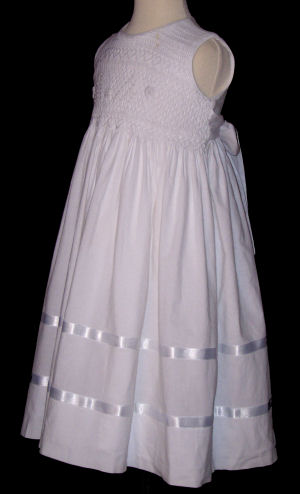 Hand Smocked Bodice Dress  - First Eucharist (formerly Communion) - Ines_ FREE Shipping Sz 6 to 10