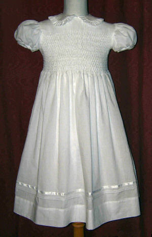 Hand smocked beaded girls dress - First Eucharist (formerly Communion) - Kathy _ FREE Shipping Sz 6 to 10