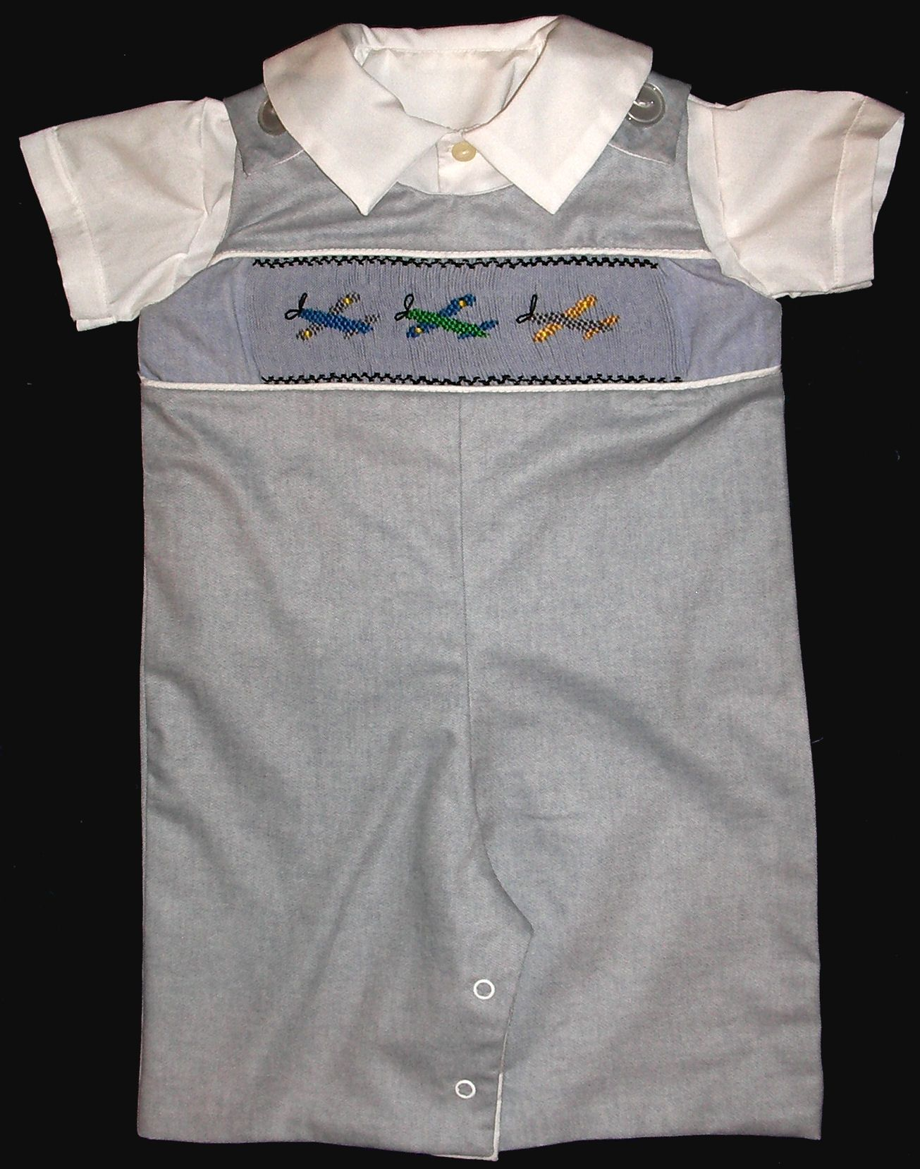 Airplanes Boys Blue Shortall - Romper - Shirt - Set _ FREE Shipping Sz 6M to 3T