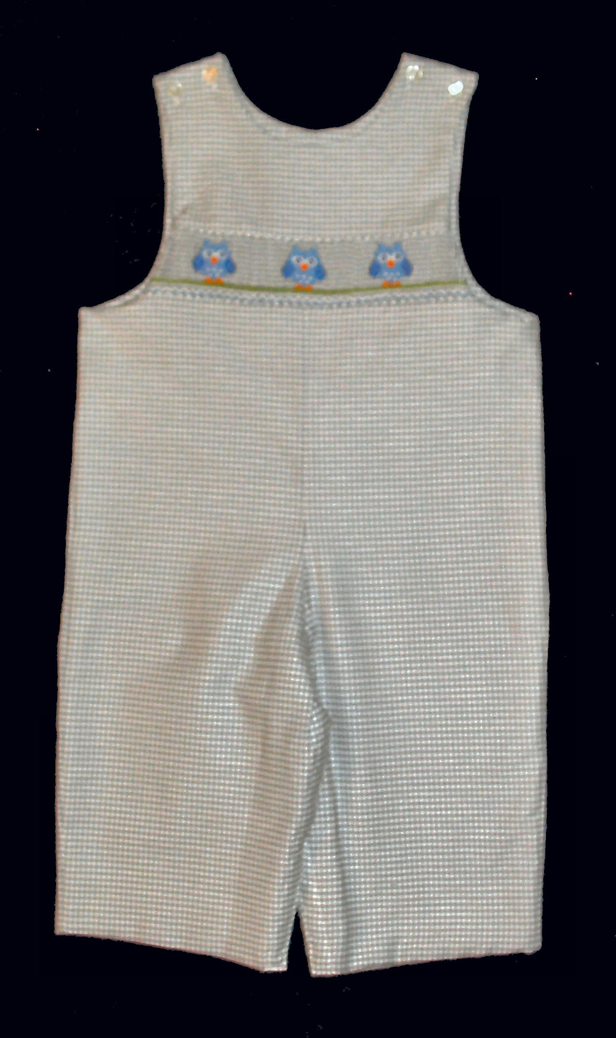 Three _ Blue _ Owls_ Boys Romper _ Picture Smocking FREE Shipping
