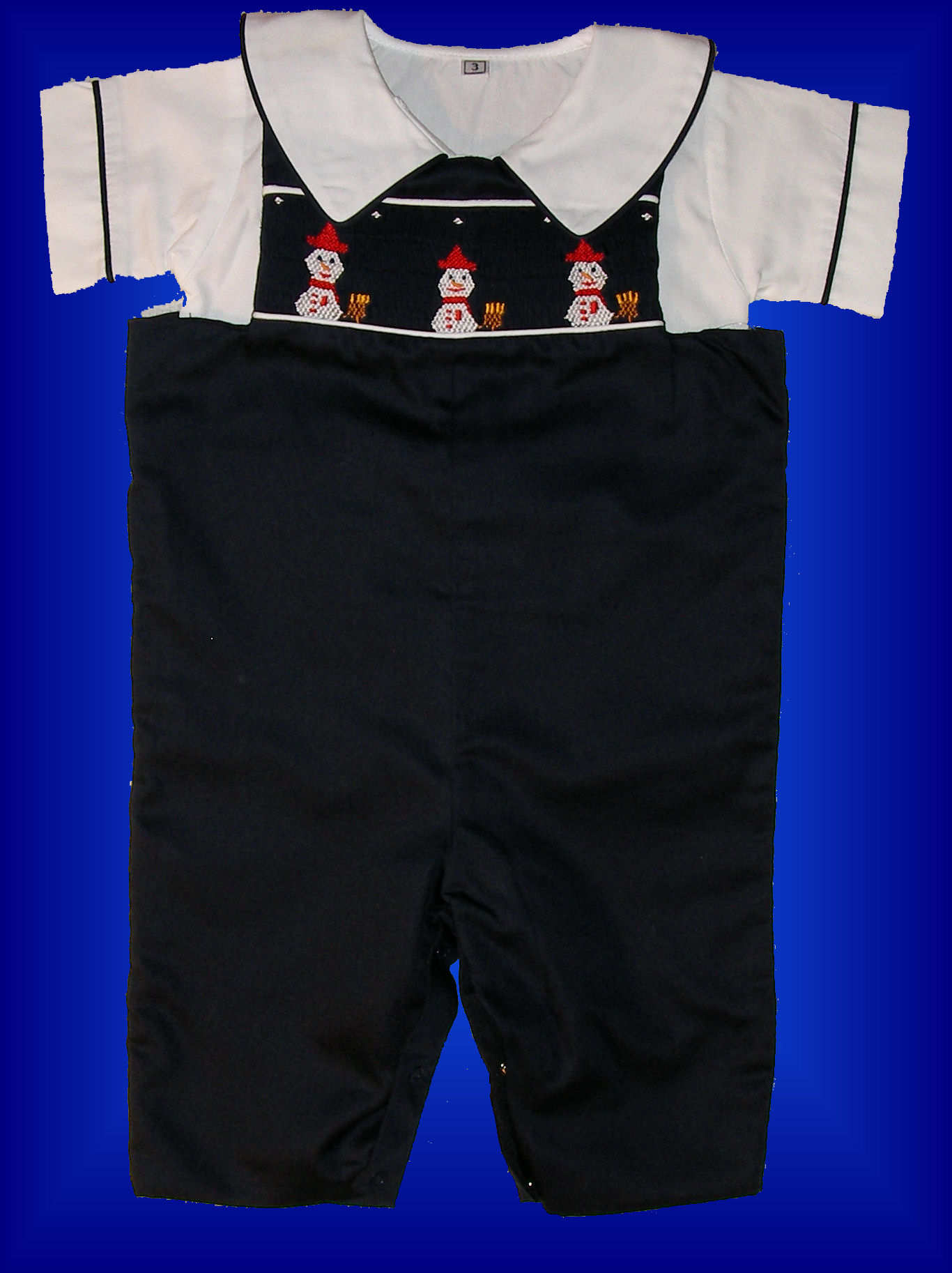Boys Snowman Blue Shortalls - Romper - Shirt - Set _FREE Shipping Temporarily out of Stack
