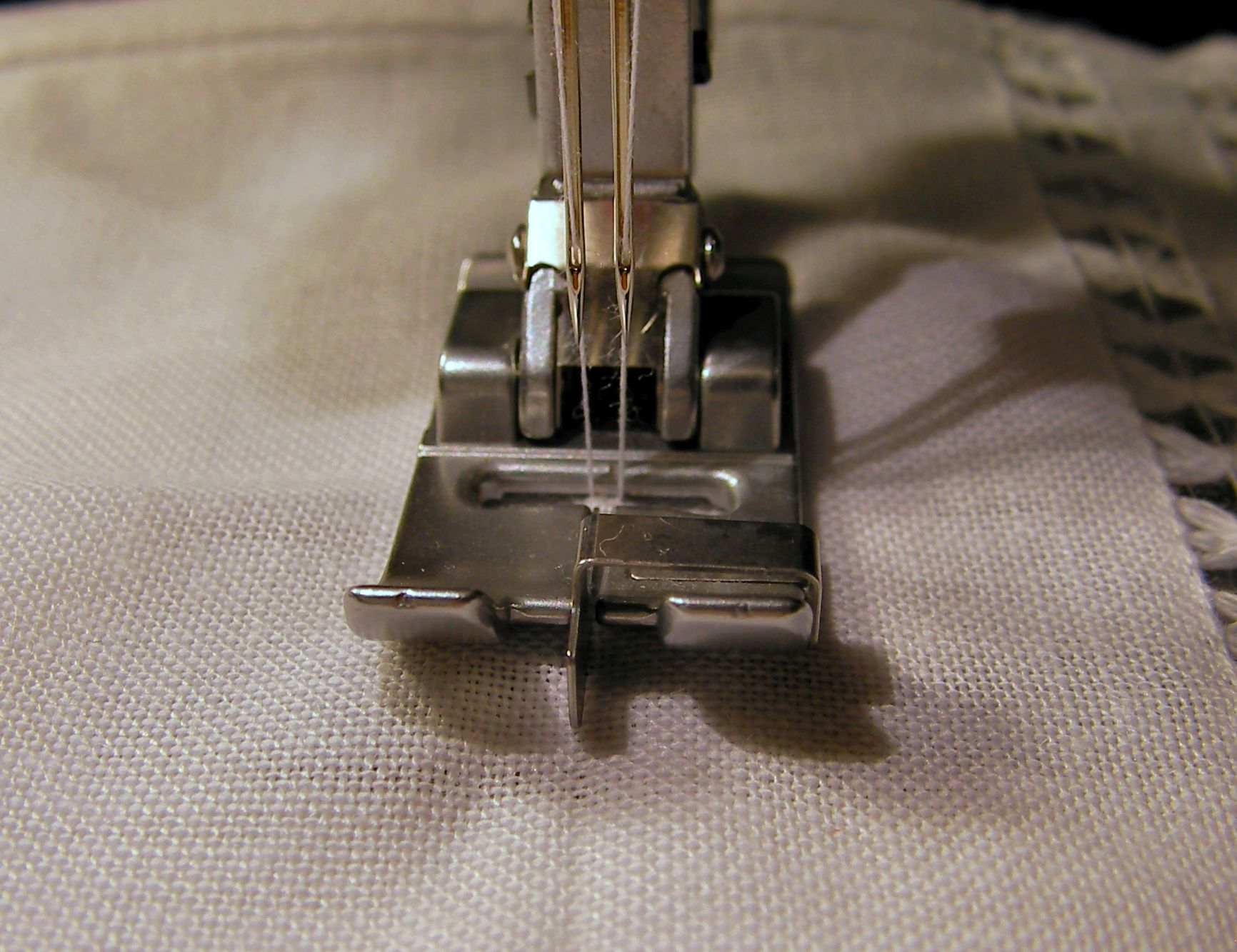 Sewing the first pintuck