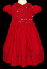 Hand Smocked Red Christmas Dress_ FREE Shipping Sz 1 to 12