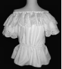 Classic Peasant Blouse with Double Ruffled Eyelet-lace_ FREE Shipping Sz S M L xL