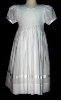 Hand Smocked Whole Bodice High Yoke White Dress -Victoria_ FREE Shipping Sz 1 to 9